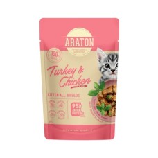 Вологий корм для кішок ARATON Kitten with Turkey and Chicken 85 г (ART70472)
