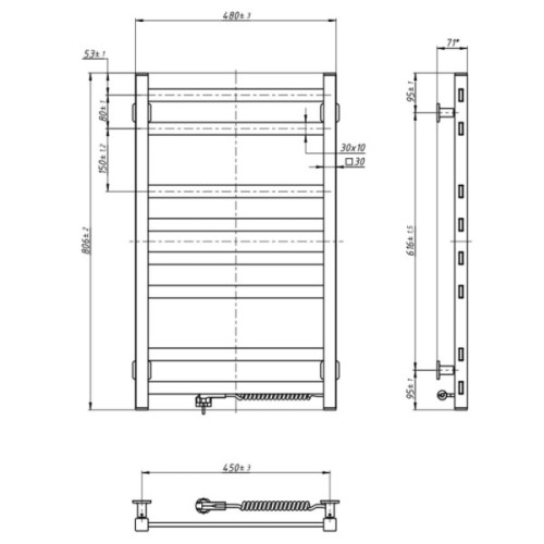 Сушарка для рушників Navin Авангард, 800х480х71мм (12-228050-4880)