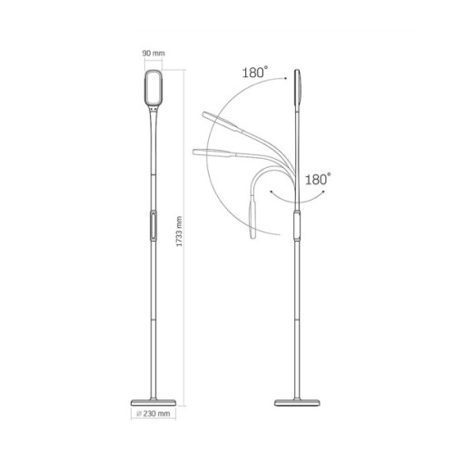 Торшер Videx LED торшер підлоговий білий14W 3000-5500K 220V (VL-TF07W)