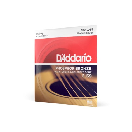 Струни для гітари D'Addario Phosphor Bronze Medium 12-String (12-52) (EJ39)