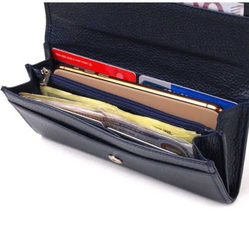 Гаманець Canpellini З натуральної шкіри Синій (21624)