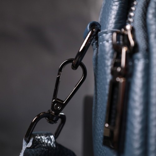 Сумка Vintage Жіноча крос-боді з натуральної шкіри Синя (22297)