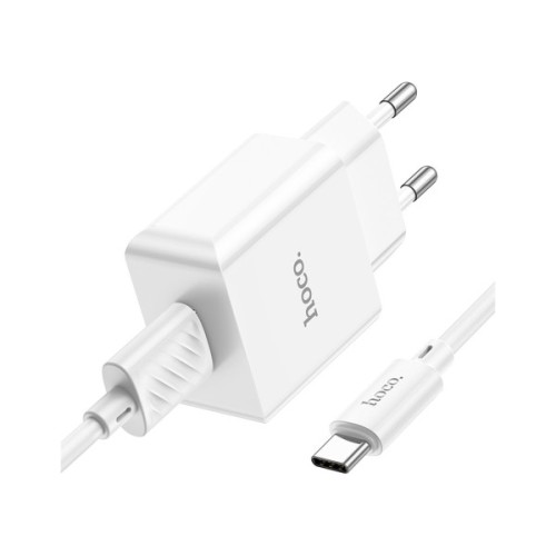 Зарядний пристрій HOCO C106A Leisure USB + cable USB to USB-C 10.5W White (6931474783912)