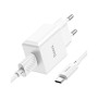 Зарядний пристрій HOCO C106A Leisure USB + cable USB to USB-C 10.5W White (6931474783912)