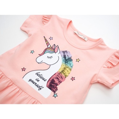 Плаття дитяче POP FASHION з єдинорогами (6835-98G-peach)