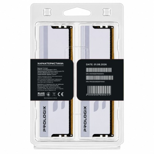 Модуль пам'яті для комп'ютера DDR4 32GB (2x16GB) 3200 MHz Onyx White Prologix (PRO32GB3200YW4K)
