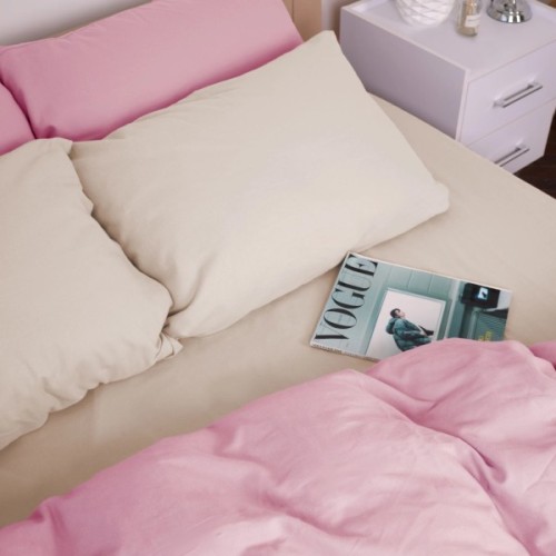 Постільна білизна MirSon 007-008 Milk/Pink Фланель 2x143x210 Сімейний (2200009659942)