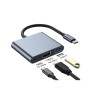 Концентратор Dynamode USB-C 3-in-1 1xHDMI 4K + 1xUSB 3.0 + 1xUSB-C PD 87W (Multiport USB-C 3-in-1 dark grey)