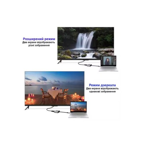 Концентратор Dynamode USB-C 3-in-1 1xHDMI 4K + 1xUSB 3.0 + 1xUSB-C PD 87W (Multiport USB-C 3-in-1 dark grey)