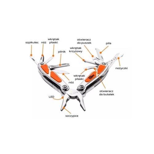 Мультитул Neo Tools mini, 10 елементів, з LED (01-027)