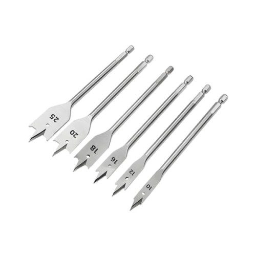 Набір свердл Tolsen пласких по дереву 6 шт 10, 12, 16, 18, 20, 25мм (75655)