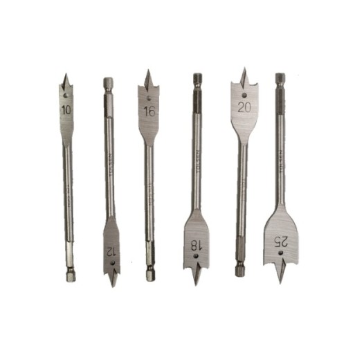 Набір свердл Tolsen пласких по дереву 6 шт 10, 12, 16, 18, 20, 25мм (75655)