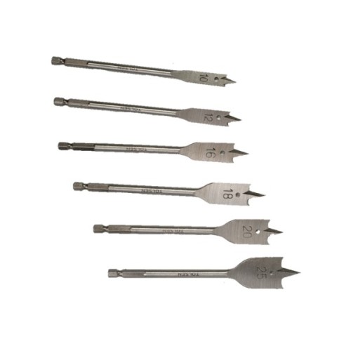 Набір свердл Tolsen пласких по дереву 6 шт 10, 12, 16, 18, 20, 25мм (75655)