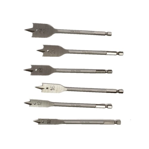 Набір свердл Tolsen пласких по дереву 6 шт 10, 12, 16, 18, 20, 25мм (75655)