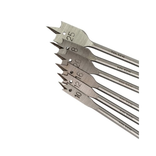 Набір свердл Tolsen пласких по дереву 6 шт 10, 12, 16, 18, 20, 25мм (75655)