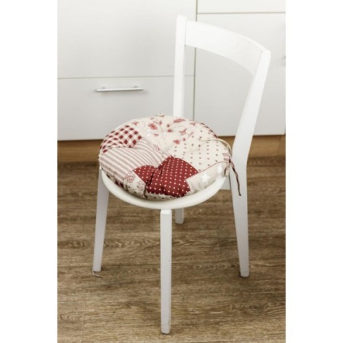 Подушка на стілець Прованс Печворк бордо Господиня D-40 см (4823093451223)