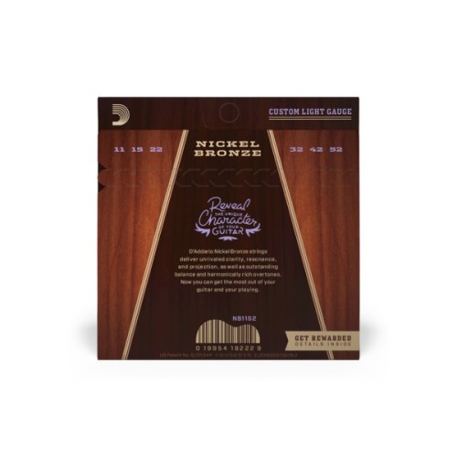 Струни для гітари D'Addario Nickel Bronze Custom Light (11-52) (NB1152)