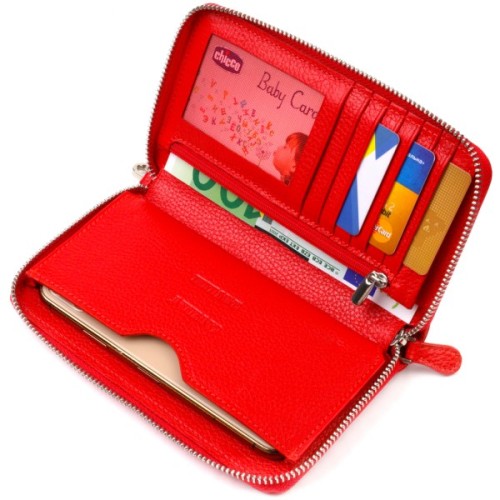 Гаманець Canpellini З натуральної шкіри Червоний (21619)