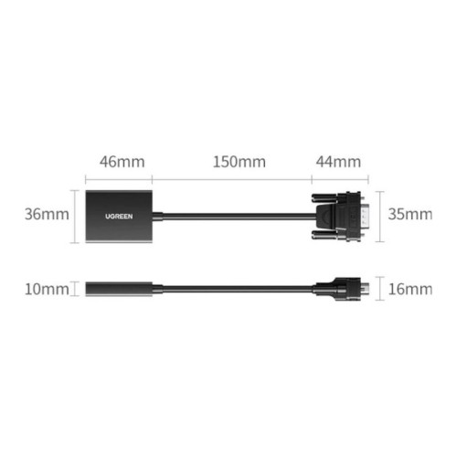 Перехідник VGA M to HDMI F CM513 black Ugreen (50945)