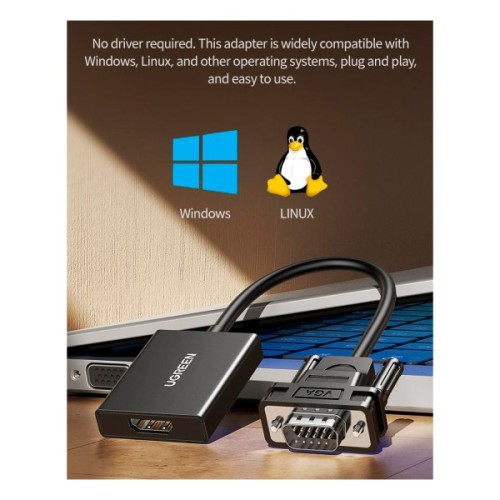 Перехідник VGA M to HDMI F CM513 black Ugreen (50945)