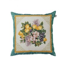 Подушка Прованс гобеленова декоративна Verna Фрукти, лимони в золотій рамці 45х45 см (030041)