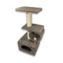Дряпка (кігтеточка) для котів Природа Саванна з барабаном 38x38x90 см капучино (4823082442645)