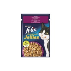 Вологий корм для кішок Purina Felix Sensations Jellies з качкою та шпинатом у желе 85 г (7613039831281)