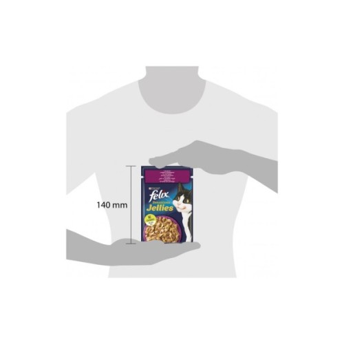 Вологий корм для кішок Purina Felix Sensations Jellies з качкою та шпинатом у желе 85 г (7613039831281)