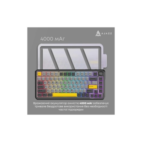 Клавіатура Ajazz AK820 MAX PLUS Daydream Switch RGB Wireless/Bluetooth/USB Black (AK820MAX-DD-BGY)