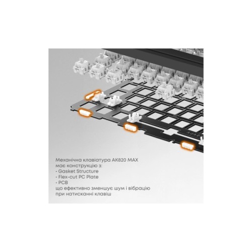 Клавіатура Ajazz AK820 MAX PLUS Daydream Switch RGB Wireless/Bluetooth/USB Black (AK820MAX-DD-BGY)