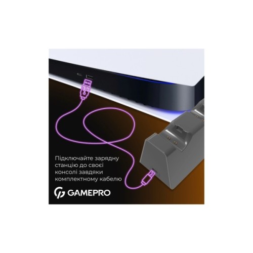 Зарядний пристрій GamePro CHS420B Для геймпадів DualSense PS5 Black (CHS420B)