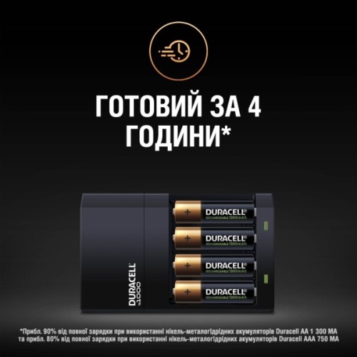 Зарядний пристрій для акумуляторів Duracell CEF14, 4 години, 1 шт. (Includes 2 AA1300mAh & 2 AAA750mAh) (5007497 / 5004990)
