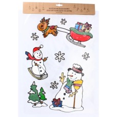 Новорічні наклейки Chomik Сніговик з оленем 31х47 см (5900779851955_4)