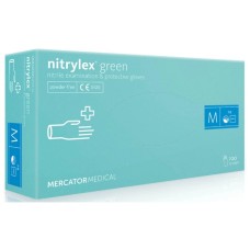 Медичні рукавички Mercator Medical Nitrylex Green Нітрилові Неопудрені діагностичні Розмір M Зелені 100 шт. (5906615027454)