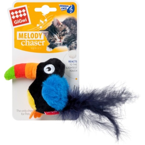 Іграшка для котів GiGwi Melody chaser Тукан зі звуковим чипом 10 см (75024)