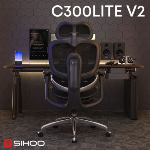 Офісне крісло Sihoo C300 LITE V2, Black (C300-LITE-V2-B101)