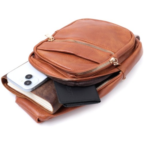 Сумка Vintage Жіноча з однією лямкою через плече з екошкіри Руда (22758)