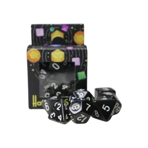 Набір кубиків для настільних ігор Games 7 Days Transparent 7 Dice Set - Black (g7dtran10)
