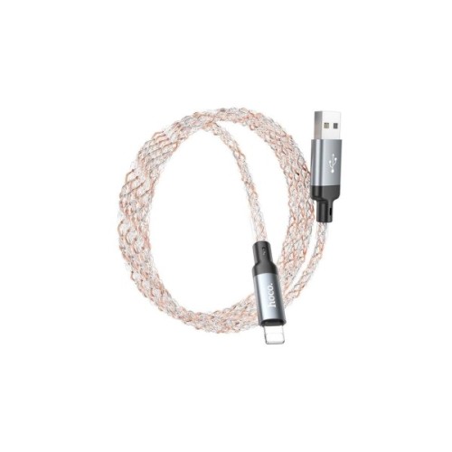 Дата кабель USB 2.0 AM to Lightning 1.0m U112 Shine gray HOCO (6931474788801)
