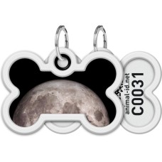 Адресник для тварин WAUDOG Smart ID з QR паспортом "Місяць", кістка 40х28 мм (231-4030)