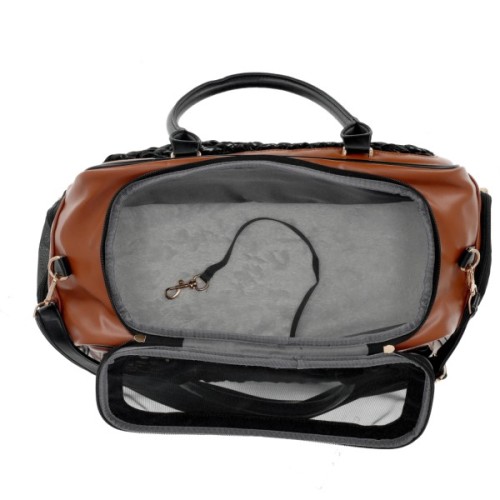 Переноска для тварин MISOKO&CO 45x20x30 см чорно-коричнева (YIWUMSK70152)