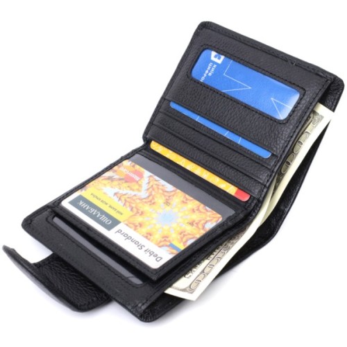 Гаманець ST Leather З натуральної шкіри Чорний (22725)