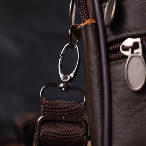 Сумка Vintage На пояс з натуральної шкіри Коричнева (21482)