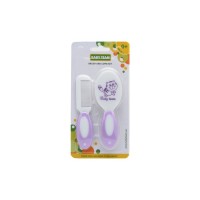 Набір для догляду за дитиною Baby Team гребінець і щітка з натуральної щетин (7106_фиолетовый)