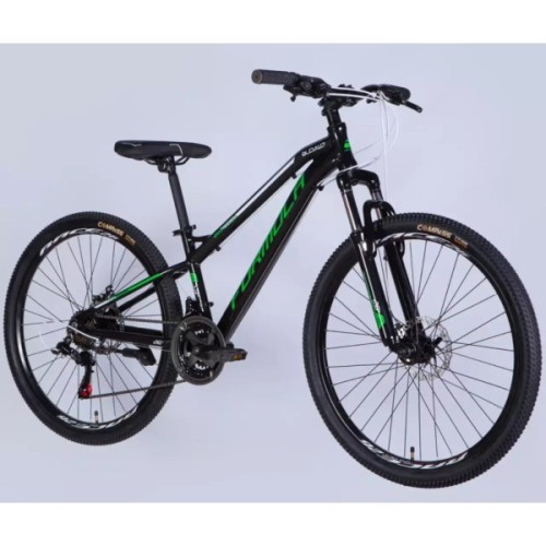 Велосипед Formula 26" BLACKWOOD DD FR рама-13" AL 2026 чорний з зеленим (OPS-FR-26-801)