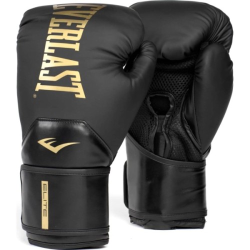 Боксерські рукавички Everlast Elite 2 Boxing Glove P00003272 чорний, золотий 14 унцій (009283623722)