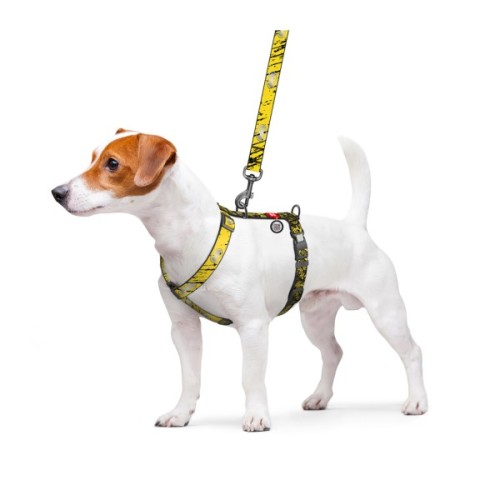 Шлея для собак WAUDOG Nylon H-подібна з QR-паспортом "Бетмен Ескіз", світловідбивна L (345-1081)