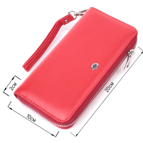 Гаманець ST Leather З натуральної шкіри Червоний (22561)