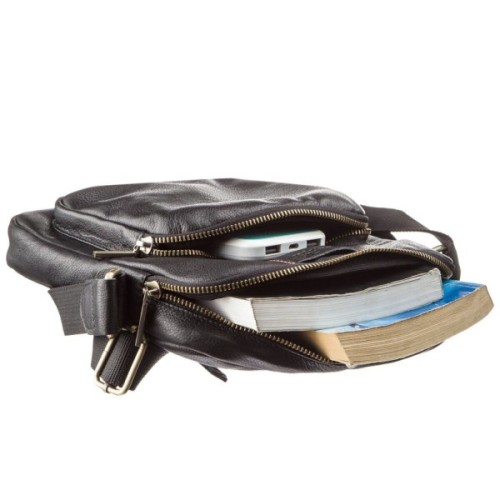 Сумка Shvigel Чоловіча шкіряна Чорна (19111)