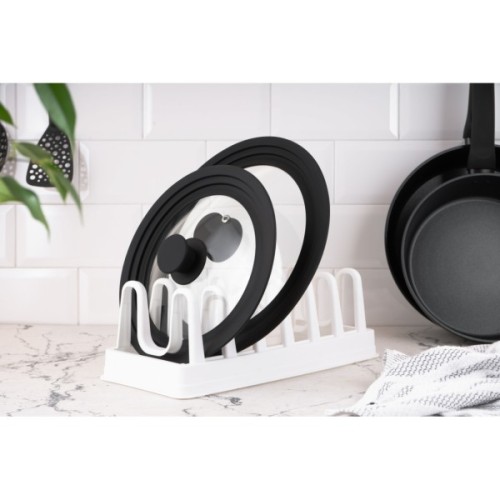 Аксесуар кухонний Ardesto Підставка для кришок, 35х15.2х11.7см, пластик, білий (AR4035L)